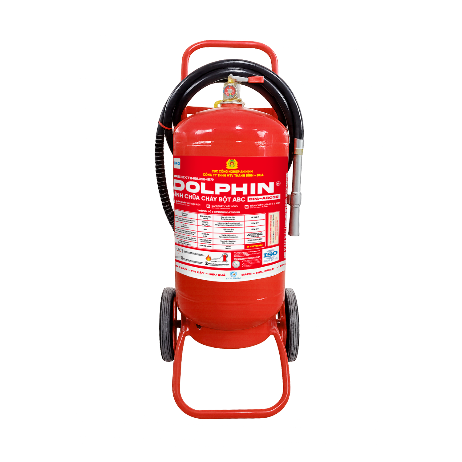 Bình chữa cháy Bột ABC Dolphin - DPA-ABC35 - XE ĐẨY 35 KG