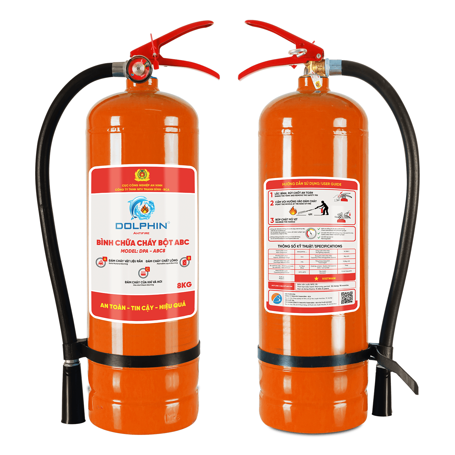 Bình chữa cháy Bột ABC Dolphin