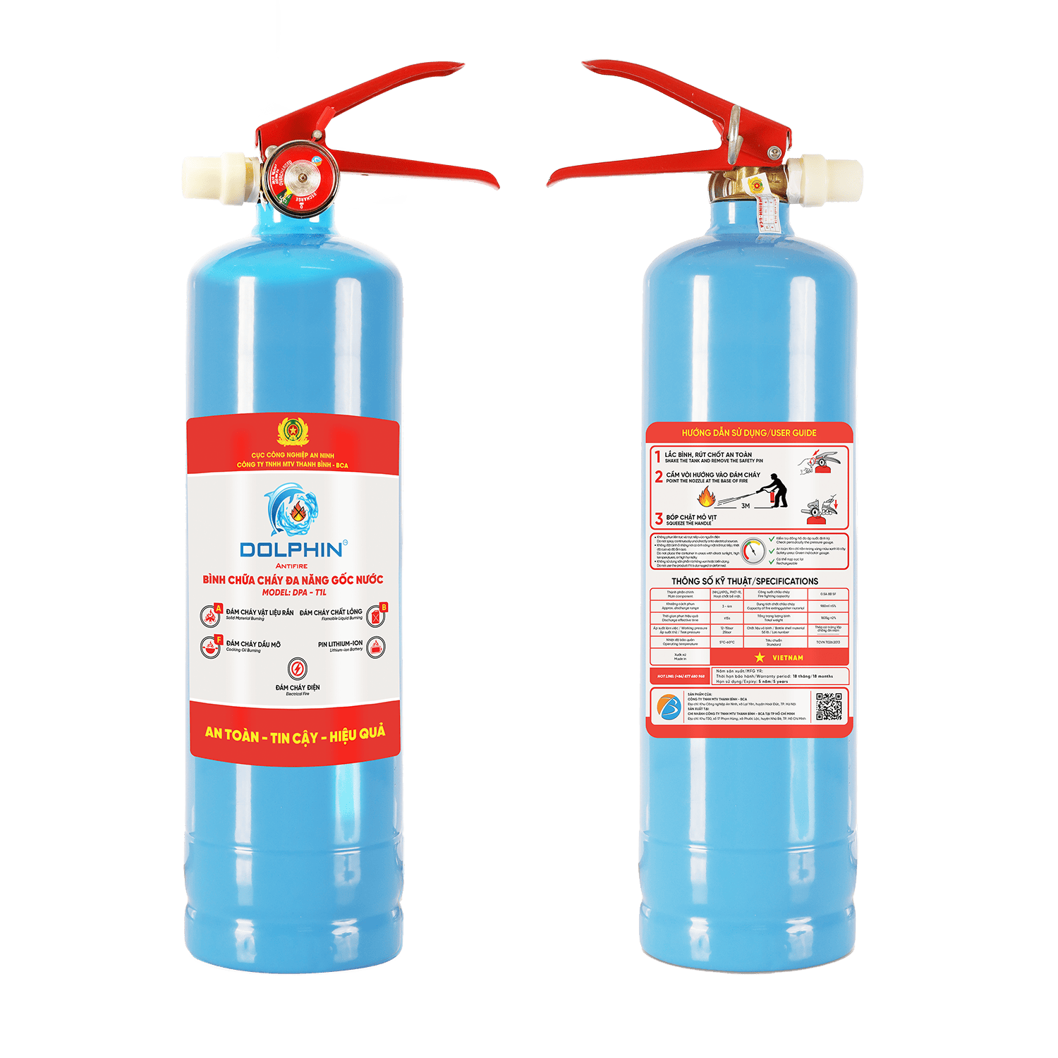 Bình chữa cháy đa năng gốc nước Dolphin - T1L